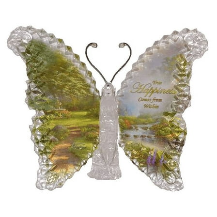 The Bradford Exchange  Garden of Paradise Crystalline Butterfly Sculpture - HAPPINESS by Thomas Kinkade 6-inches