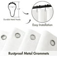 thumbnail image 2 of 90" Long Scalloped Shower Curtain Linen Textured with 12 Metal Hooks Cute Extra Long Heavy Duty Washable Waterproof Cloth Shower Curtains with Black Border for Bathroom Hotel Bathtub,White, 2 of 12