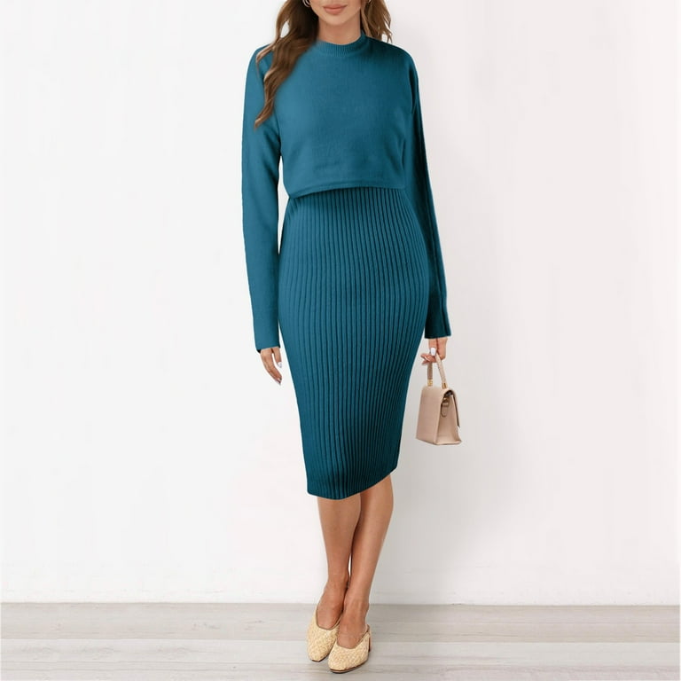 winter bodycon midi dress Beige Rib Knit Bodycon Midi Dress for Winter