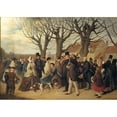 thumbnail image 3 of Andreas Herman Hunæus 24x18 Black Modern Framed Museum Art Print Titled - Promenading on the Ramparts of Copenhagen on the Evening of a Public Holiday in Spring (1862), 3 of 5