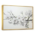 thumbnail image 2 of Designart "Simplistic White And Ash Cherry Blossom II" Cherry Blossom Floater Framed Wall Decor, 2 of 5