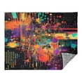 thumbnail image 2 of 70x55 Inches Glow in The Dark Blanket Cozy Throw Camping Blankets for Home and Outdoor Use Data Streams Pattern, 2 of 8