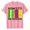 Pink, variant on Fshinging Fashion Rainbow Patchwork Short Sleeve for Women Summer Casual Crew Neck Tops Pink L