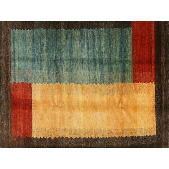 Ahgly Company Machine Washable Indoor Rectangle Contemporary Caramel Brown Area Rugs, 7' x 10'