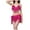 Hot Pink, variant on Wancir Women's Shiny Sequin 2 Piece Short Set Flowy Tassel Crop Top Mini Short Pants Clubwear