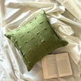 thumbnail image 3 of Decorative Green Pillow Case&nbsp;Cover, 22x22 inch (55x55 cm) Suede Cushion Cover, Pillow Covers with Pintucks & Textured, Solid Color Patterned, Modern Style Pillowcase - Green Love Tune, 3 of 11