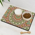 thumbnail image 3 of Ethnic Mandala Art Pet Food Mat - Non-Slip Dog Bowl Mat with Sacred Symbolic Pattern, 4-Layer Absorbent & Eco-Friendly, Large Size for Floor Protection, 3 of 7