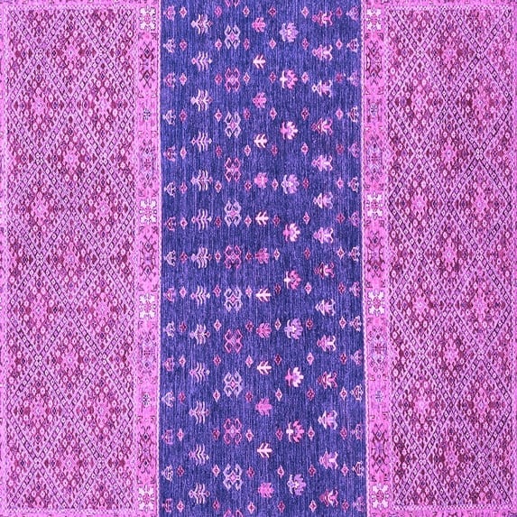 Ahgly Company Indoor Square Oriental Purple Modern Area Rugs, 8' Square