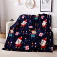 thumbnail image 2 of Christmas Throw Blanket for Kids Boys Girls Cartoon Santa Claus Pattern Flannel Throw Super Soft Cozy Plush Xmas New Year Holiday Blanket for Christmas Bedroom Decor(Blanket Xmas3006-60 x50), 2 of 3