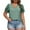 Green, variant on ZKCCNUK Plus Size Tops for Women Summer Plus Size Solid Color Round Neck Hollow Puff Sleeve Short Sleeve Round Neck Top/Shirt