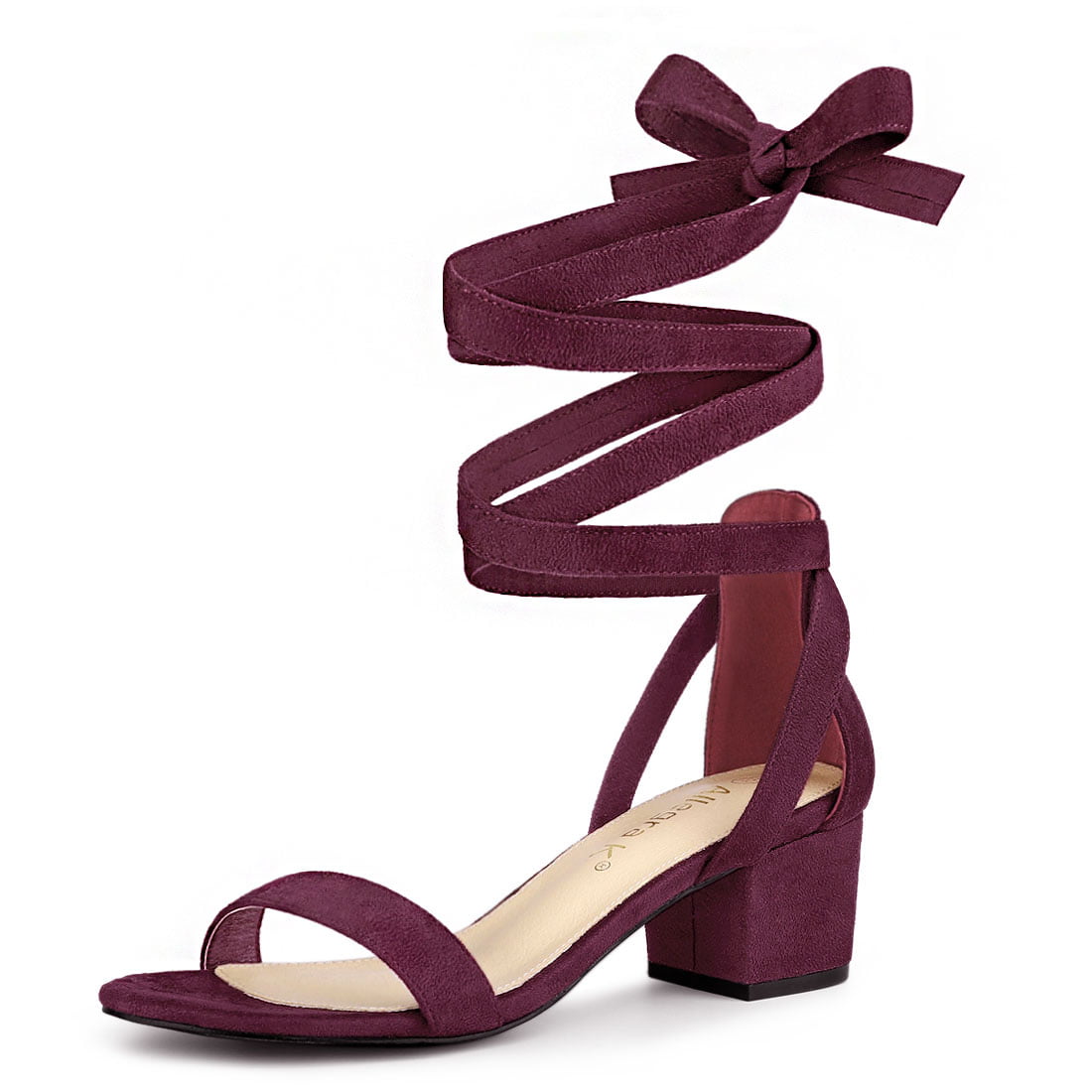 burgundy block heels