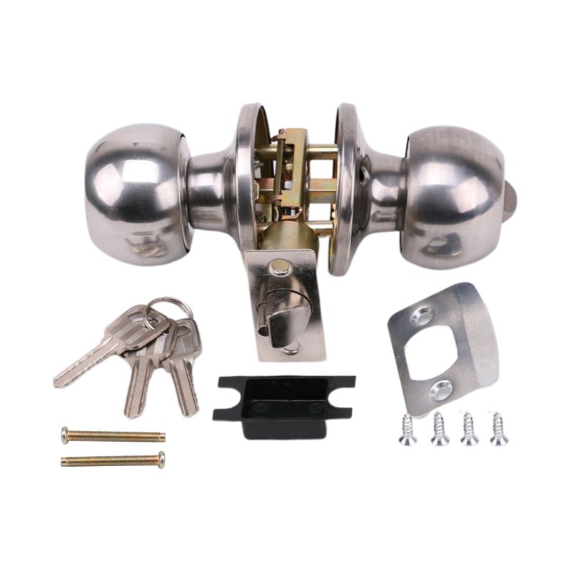 Lock Knobset Handle Metal Door Knob With Key for Bedroom Living Room Bathroom