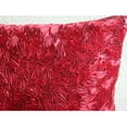 thumbnail image 3 of Euro Sham Cover, Red European Pillow Covers 26x26 inch (65x65 cm), Silk Euro Shams, Solid Color, Ribbon Embroidery, Modern Euro Pillow Covers - Red Hot Satin Ribbon, 3 of 3