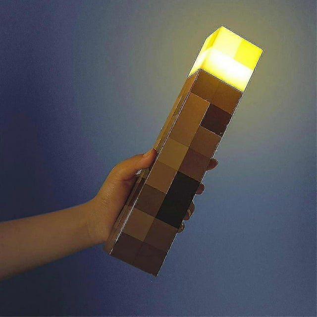 Lámpara de antorcha de juego Minecraft, luz LED de noche, lámpara recargable por USB, decoración de dormitorio