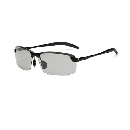 - Discoloration Sun Glasses for Men And Intelligent Photochromic Metal Outdoor Anti-UV Eyeglasses Black