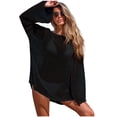 thumbnail image 2 of UPPADA Women's Swimsuit Cover Up for Beach Crochet Sheer Kaftan Caftan Beach Dress Bathing Suit Swim Coverup Glitter Crochet Mesh Crochet Dress Black,Free Size, 2 of 7