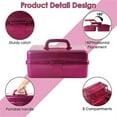 thumbnail image 4 of Glitter Pink & Craft Tool Storage Box, Stackable Carry Tackle Box, 4 of 5