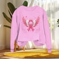 thumbnail image 5 of Nmnitkp Women Breast Cancer Awareness Sweatshirt Pink Ribbon Inspirational Tops Casual Long Sleeve Fall Winter Pullover Pink,L, 5 of 5