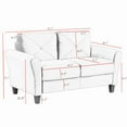 thumbnail image 6 of Love Sofa Couch Upholstered Sofa and Loveseat, Pillowed Back Cushions and Rounded Arms, Durable Mid-Century Upholstered Fabric, 45" Loveseat for Small Spaces, Bedroom, 6 of 6