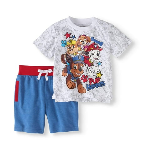 Paw Patrol Toddler Boy T-shirt & French Terry Shorts 2pc Outfit (Best New Years Outfits)