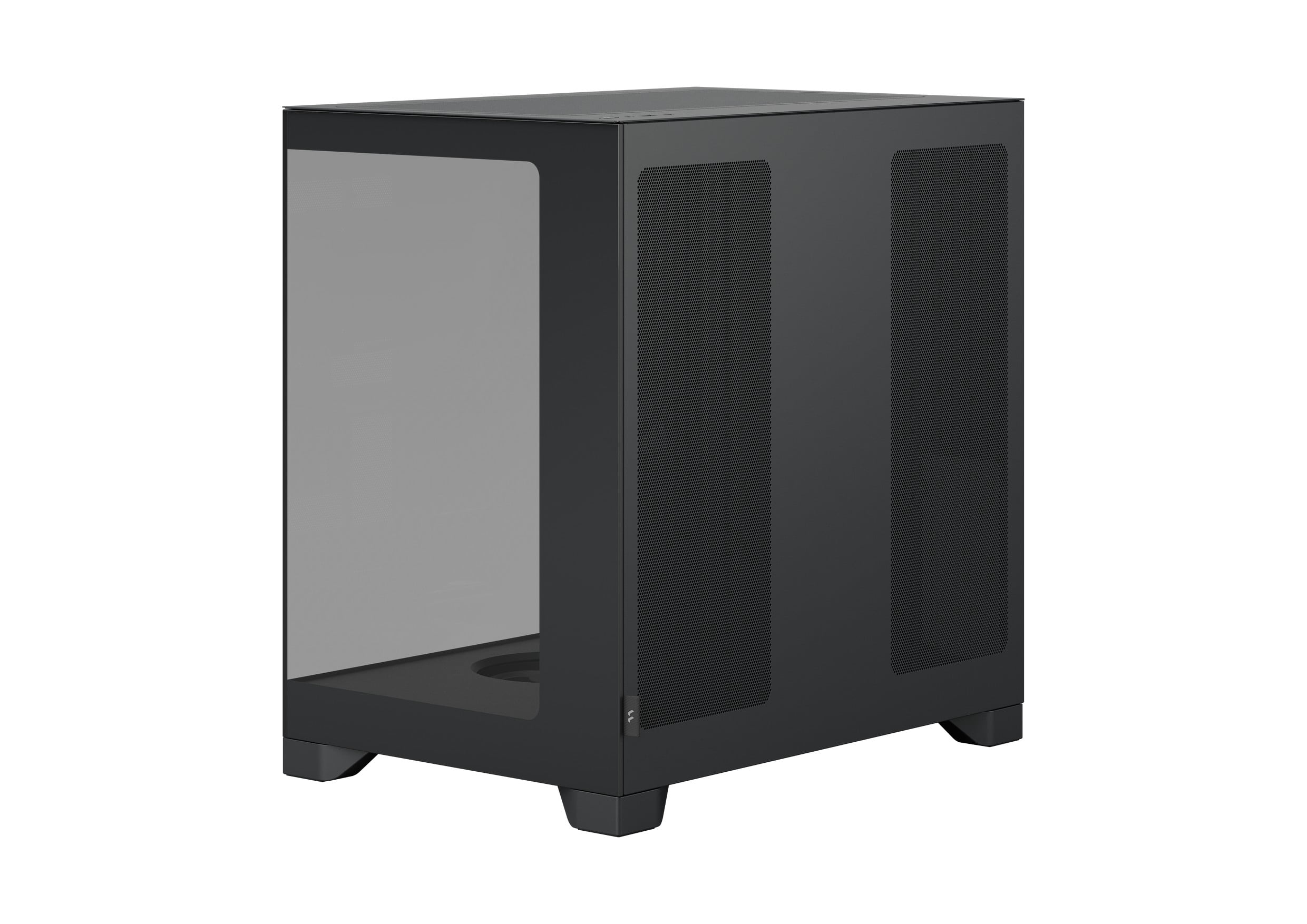 Pop 2 Vision Panoramic Glass Black E-ATX Dual-Chamber PC Gaming Case with Front and Side TG Panels Mid Tower PC Case