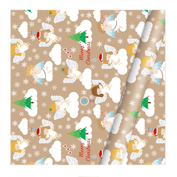 Papier d'Emballage Cadeau de Noël Kraft Design Floral Vintage 29.9X19.7 Pouces pour Emballage de Cadeaux de Vacances Style E