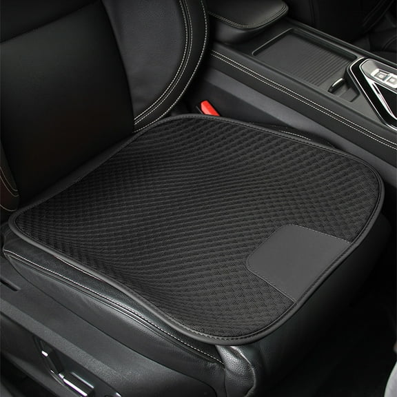 Car Seat Bottom Cover, 1 Pack Front Driver or Passenger Seat Cushion with Pocket, Universal Breathable Comfort Auto Seat Protector Mat, Car Accessories for Truck, SUV, Van(Black)