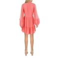 thumbnail image 2 of Women's Ruffled Flutter Sleeve Swiss Dot Midi Dress Cameo Coral M, 2 of 2