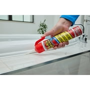 Flex Caulk Clear Silicone Sealant, 6.6 oz, Adjustable Trigger Flow Nozzle, Waterproof All-Purpose Indoor & Outdoor Use