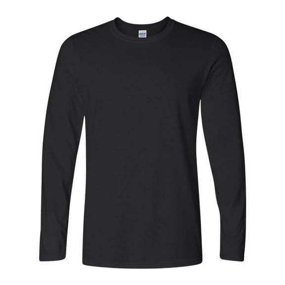 Gildan Unisex Softstyle Long Sleeve T-Shirt 100% Ring-Spun Cotton Modern Classic Fit Plain Tee (Black, L)