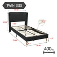 thumbnail image 4 of alazyhome Twin Size Upholstered Platform Bed Frame, Easy Assemble, Black, 4 of 7