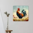 thumbnail image 3 of 10 Inch Wall Clock Battery Operated Square Clock for Office, Kitchen, Outdoor, Living Room,Lovely Rooster Butterfly Flower Stunning, 3 of 4