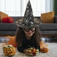 thumbnail image 2 of Hvmvliv Halloween Witch Hat for Kids 15in Oxfords Fabric Halloween Hat Holiday Party Makeup Dress Up Prop Halloween Festive Decoration Hat Suitable for Indoor Outdoor Halloween Decoration Silver, 2 of 6
