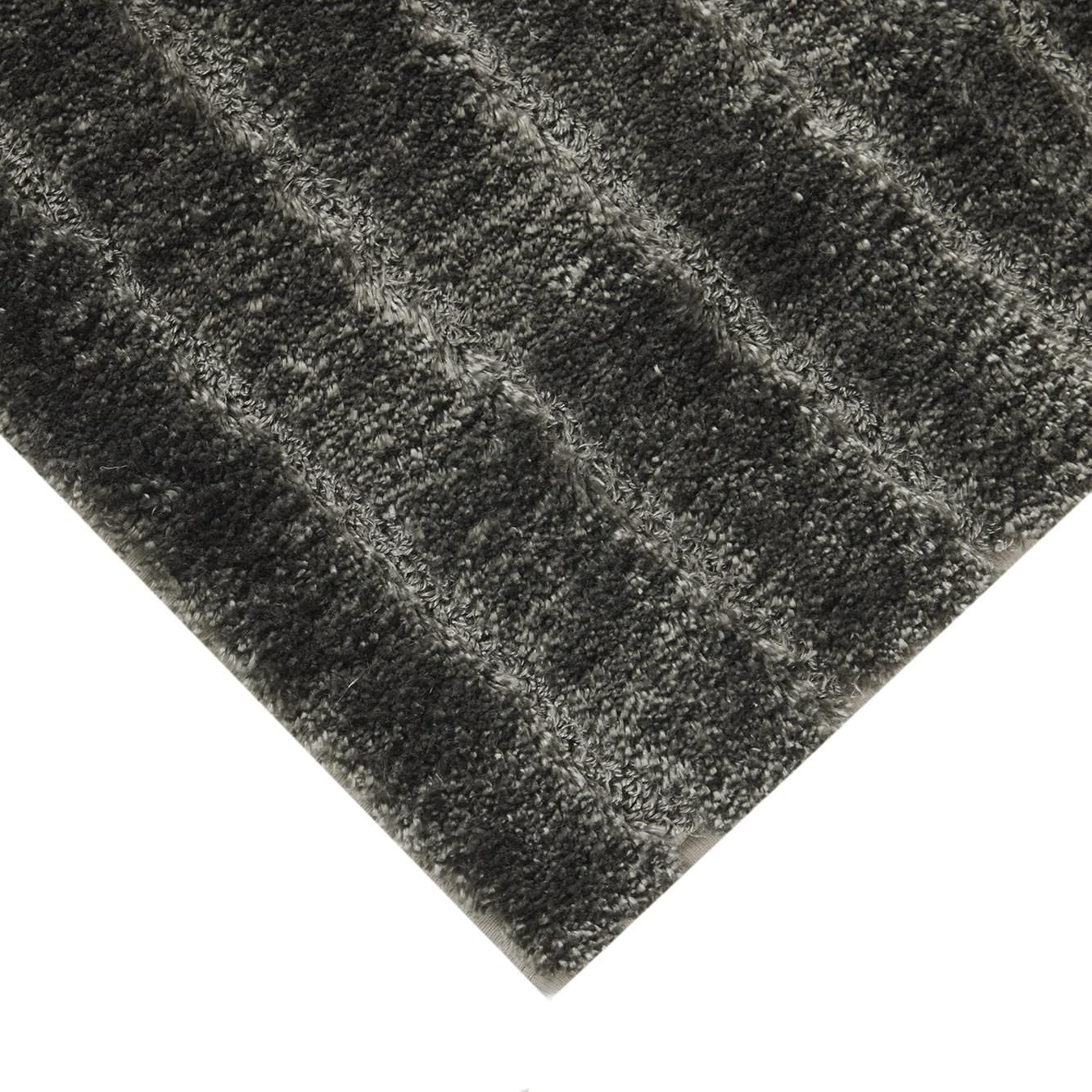 Mainstays Gray Platinum Tufted Stripe 2 Piece Bath Rug Set