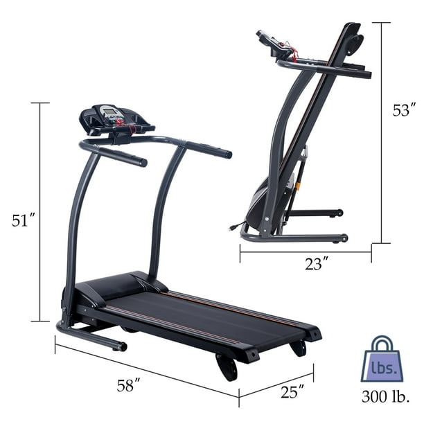 Bestco 43.3 x 15.7 Foldable Fitness Health Running Machine Motorized Treadmill Walmart