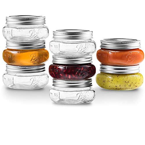 Ball Wide Mouth Mason Jars 8 Oz [8 Pack] With Airtight Lids And Bands