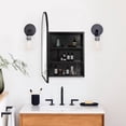 thumbnail image 5 of MAYEERTY 36"x24" Iron Rounded Arch Medicine Cabinet with Mirror for Bathroom , Black, 5 of 7