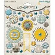 Lost & Found 3 Collection Decorative Brads, Oliver