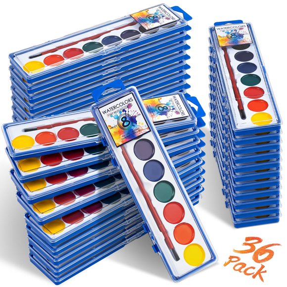 Set de pintura de acuarela Jyusmile, paquete de 36, lavable para niños