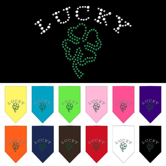Four Leaf Clover Rhinestone Bandana Black Small