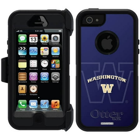 University of Washington Dark Watermark Design on OtterBox Defender Series Case for Apple iPhone (Best Watermark App For Iphone 2019)