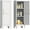46”H-Narrow-White, variant on Metal Pantry Cabinet with Adjustable Shelves & Magnetic Door - Durable Kitchen Organizer,Easy Assembly (White,61"H x14"D x28"W)