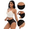 thumbnail image 3 of DARING DIVA Women's Comfortable Briefs Lace Mid-Waisted Underwear Panties Black L, 3 of 6