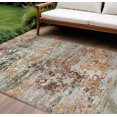 thumbnail image 2 of HomeRoots 621981 10 x 14 ft. Terra Cotta Gray & Ivory Abstract Washable Transitional Indoor & Outdoor Rectangle Area Rug, 2 of 7