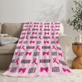 thumbnail image 5 of Cancer Awareness Blanket for Women Cancer Survivor Throw Blanket Pink Ribbon Soft Cozy Fleece Fuzzy Stuffed Plush Flannel Gifts for Girls Adults 50"X60", 5 of 8