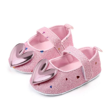 

Princess Baby Prewalker Toddler Fashion Bling Girls Heart-Shaped Shoes Baby Shoes