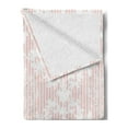 thumbnail image 2 of Coral Soft Flannel Fleece Blanket, Antique Ornate Royal Checkered Floral Backdrop with Doodle Style Daisy Bouquet, Cozy Plush for Indoor and Outdoor Use, 70" x 90", Coral Pale Pink, by Ambesonne, 2 of 5