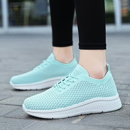 

Christmas Women s Flat Heel Mesh Breathable Comfortable Lace Up Single Shoes Casual Shoes Comfortable Running Shoes