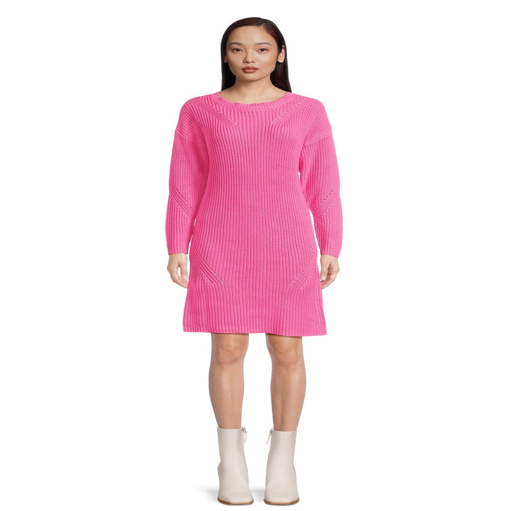 shaker knit sweater dress Restyled: Shaker Knit Sweater + Plaid Shirt Dress Life According to Jamie