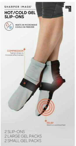 SHARPER IMAGE HOT / COLD GEL SLIP-ONS 